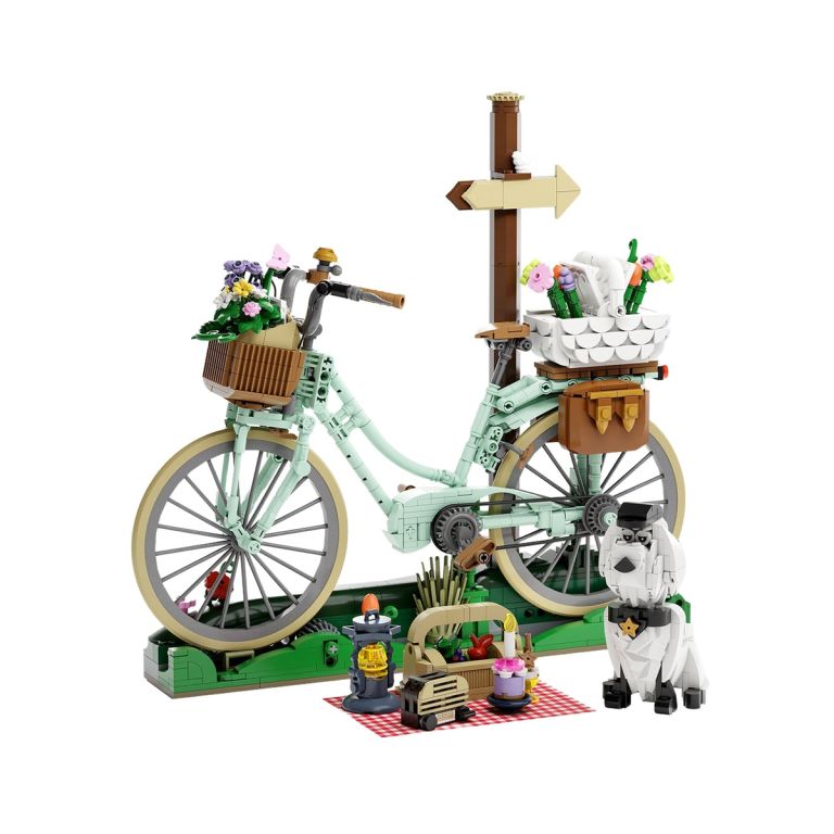 Retro Bicicletta per il Picnic di Primavera Set di Mattoncini